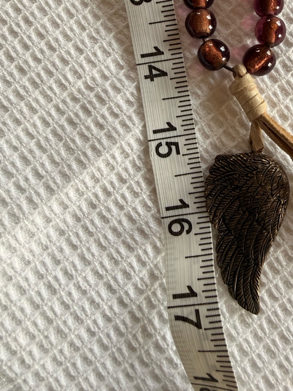 Paula Carvalho Beaded Necklace with Angel Wing Pendant - Picture 7 of 7